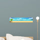 Sea panorama. Tropical beach. Vector background Wall Mural