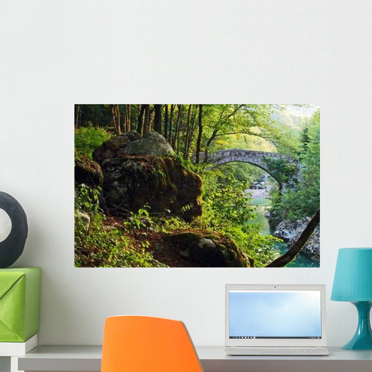 Old Bridge over River Wall Decal