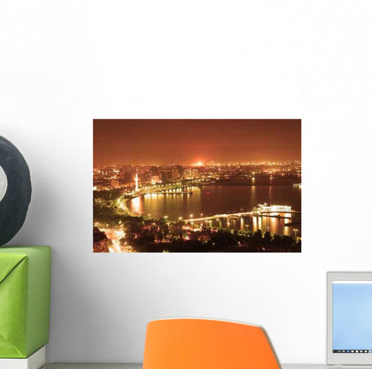 Baku City Night Wall Decal