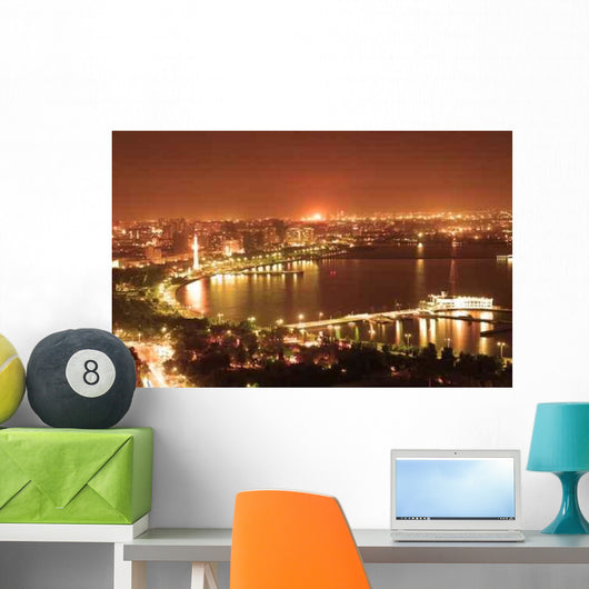 Baku City Night Wall Decal