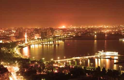 Baku City Night Wall Decal