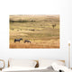 Wild zebras on pasture of Serengeti National park Wall Mural