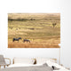 Wild zebras on pasture of Serengeti National park Wall Mural