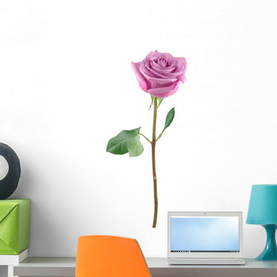 Purple Rose Wall Decal shown on a wall