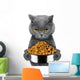 cat is hungry and keeps the food Wall Decal
