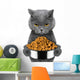 cat is hungry and keeps the food Wall Decal