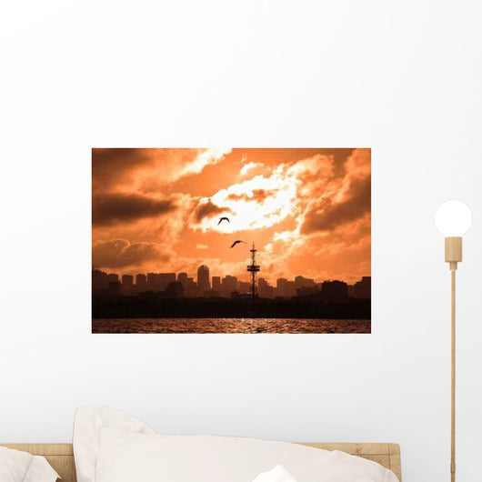 Silhouettes City Sunset Wall Decal