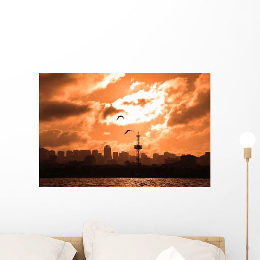 Silhouettes City Sunset Wall Decal
