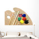 Painting Brushes and Palette on White Background Wall Mural