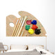 Painting Brushes and Palette on White Background Wall Mural