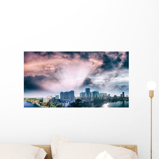 Panoramic Aerial Orlando Florida Wall Decal Design 1
