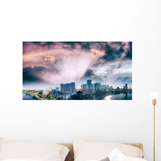 Panoramic Aerial Orlando Florida Wall Decal Design 1