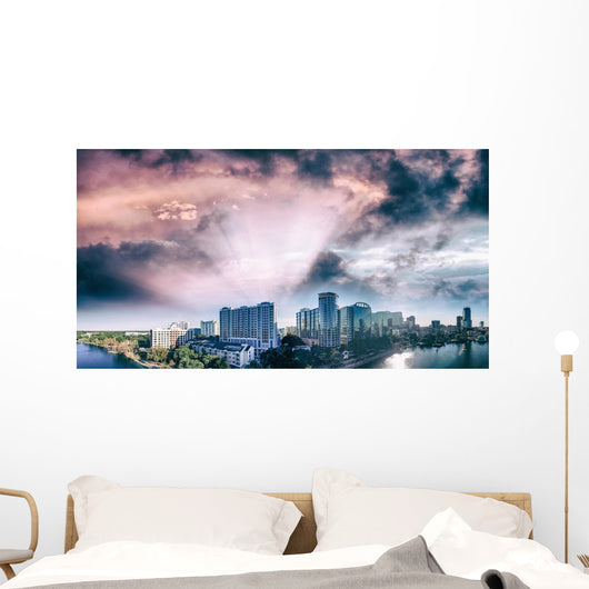 Panoramic Aerial Orlando Florida Wall Decal Design 1