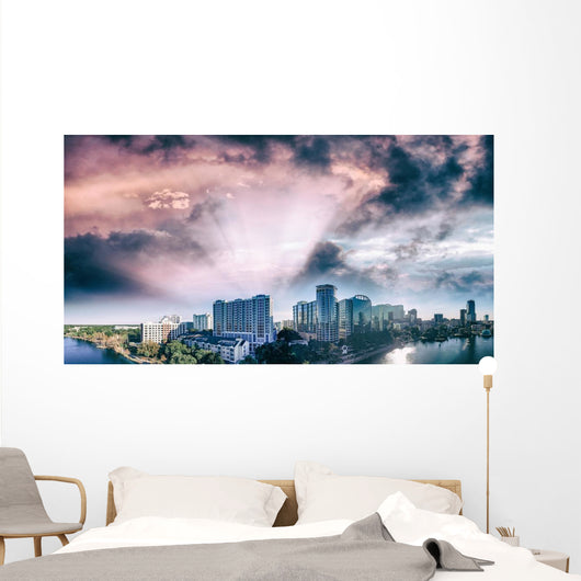 Panoramic Aerial Orlando Florida Wall Decal Design 1