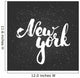 Hand drawn chalk typography lettering phrase New York isolated on the black chalkboard background.  Wall Mural