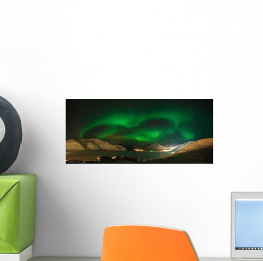 Panorama Aurora Polaris Mountains Wall Decal