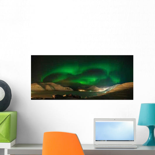 Panorama Aurora Polaris Mountains Wall Decal