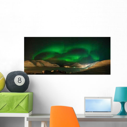 Panorama Aurora Polaris Mountains Wall Decal