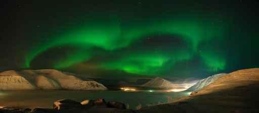 Panorama Aurora Polaris Mountains Wall Decal