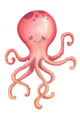 Happy Pink Octopus Wall Decal