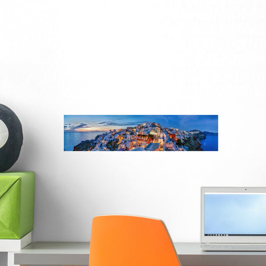 Santorin Panorama Abendstimmung Wall Decal