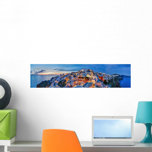 Santorin Panorama Abendstimmung Wall Decal