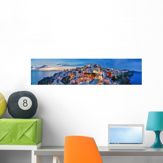 Santorin Panorama Abendstimmung Wall Decal