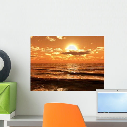 Sun Shining over Ocean Wall Decal