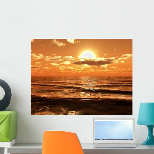 Sun Shining over Ocean Wall Decal
