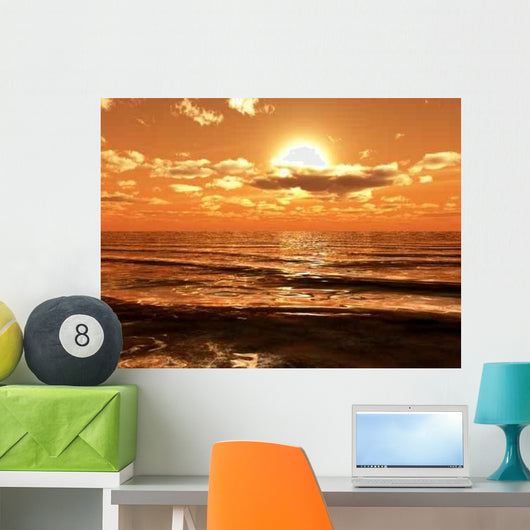 Sun Shining over Ocean Wall Decal