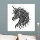 Drawing Unicorn Zentangle Style Wall Decal