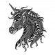 Drawing Unicorn Zentangle Style Wall Decal