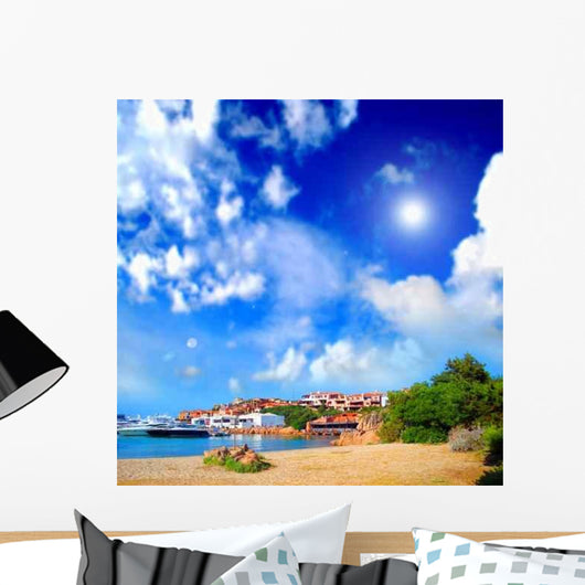 Beach with Yachts Relaxing Wall Decal