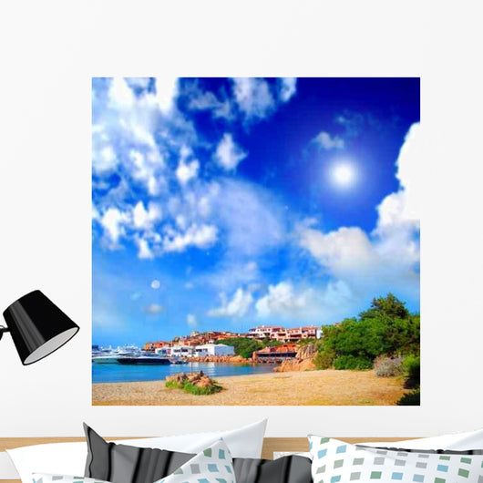 Beach with Yachts Relaxing Wall Decal