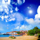 Beach with Yachts Relaxing Wall Decal