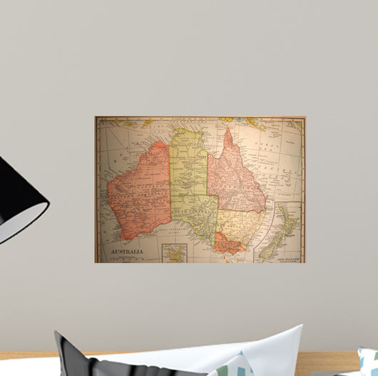 Mapantiquevintageaustraliaold Wall Decal