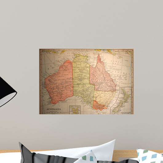 Mapantiquevintageaustraliaold Wall Decal