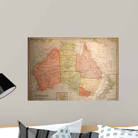 Mapantiquevintageaustraliaold Wall Decal