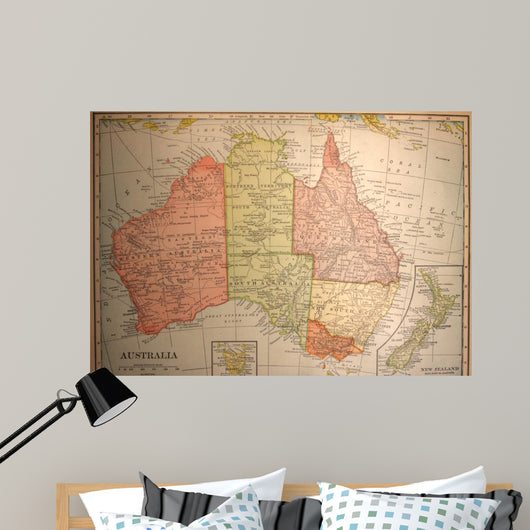 Mapantiquevintageaustraliaold Wall Decal