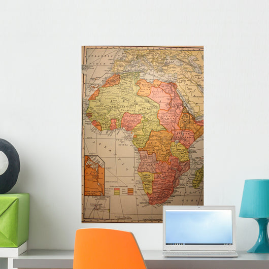Map Antique Vintage Africa Wall Decal