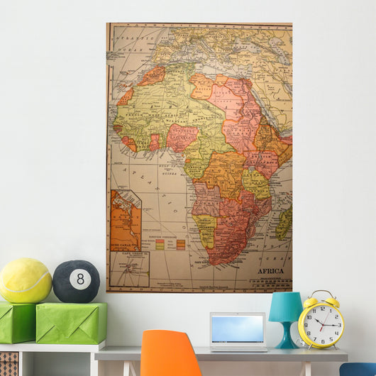 Map Antique Vintage Africa Wall Decal