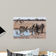 Etosha waterhole gathering Wall Mural
