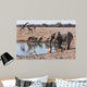 Etosha waterhole gathering Wall Mural