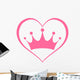 Pink princess crown heart Wall Decal