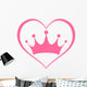 Pink princess crown heart Wall Decal