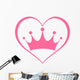 Pink princess crown heart Wall Decal