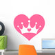 Pink Princess Crown Heart Wall Decal