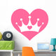 Pink Princess Crown Heart Wall Decal