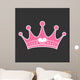 Pink princess crown heart Wall Mural