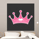 Pink princess crown heart Wall Mural